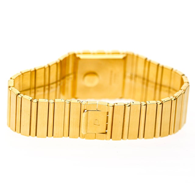 Metal Vintage Piaget Polo 7131 C 701 18k Gold Integral Bracelet Watch For Sale - Image 7 of 14