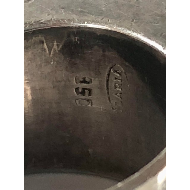 Metal 1990s Peruvian Sodalite Sterling Silver Cocktail Ring, Size 7.25 For Sale - Image 7 of 11