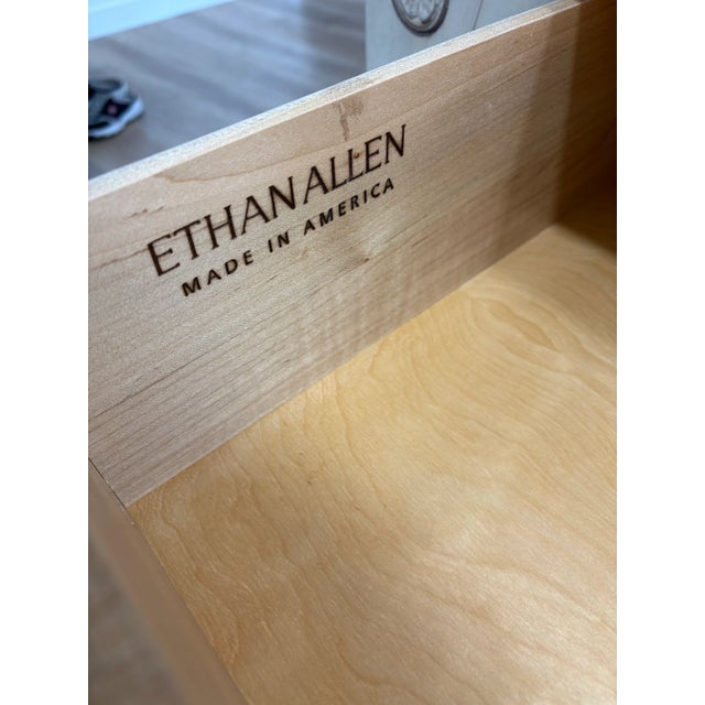 Ethan Allen Vintage Hand-Painted Distressed Chest of Drawers (Dresser) For Sale In Salt Lake City - Image 6 of 8