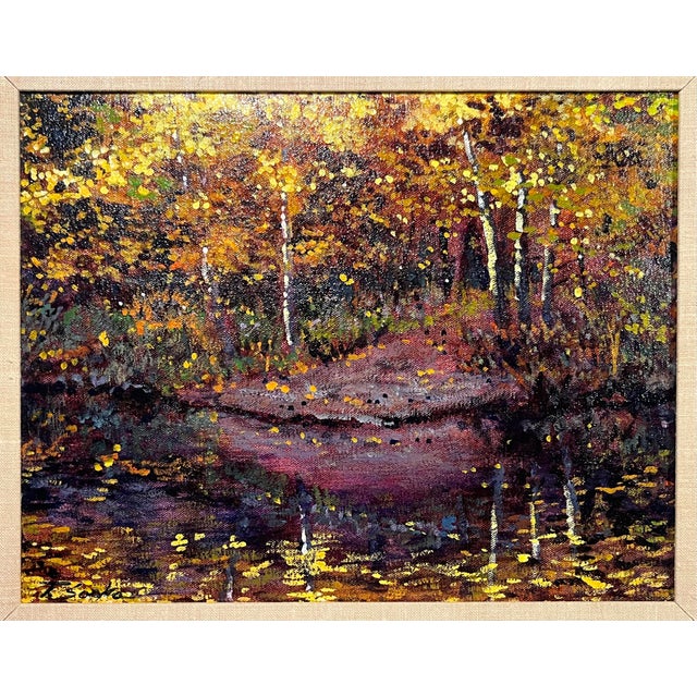 Original Tim Saska Acrylic on Canvas Landscape Painting – Circa 1990s – Framed, Signed Dimensions: Frame: 15.5"H x 18.5"W...
