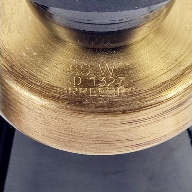 Metal Mid-Century Modern Scandinavian Glass and Brass Table Lamps by Carl Fagerlund for Orrefors, 1960s, Set of 2 For Sale - Image 7 of 10