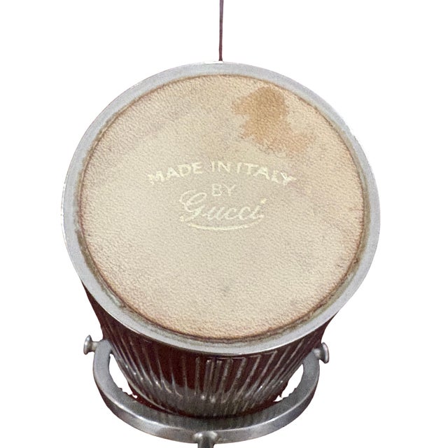 Vintage Gucci Italy Silver-Tone Table Lighter With Ronson Insert For Sale - Image 9 of 9