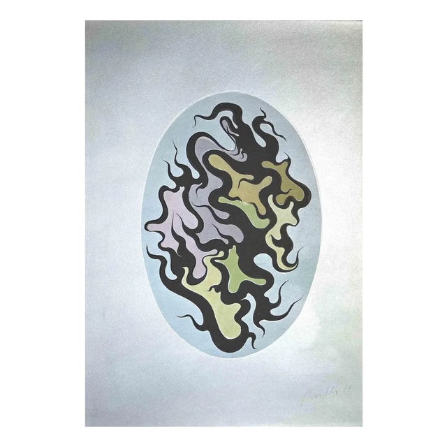 Luigi Boille, Composition, Original Screen Print, 1971 For Sale