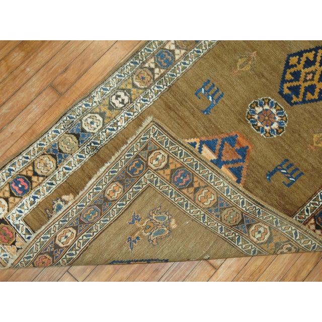 Early 20th Century Early 20th Century Folk Art Camel Persian Serab Pictorial People Runner - 3'3" x 10'9" For Sale - Image 5 of 6