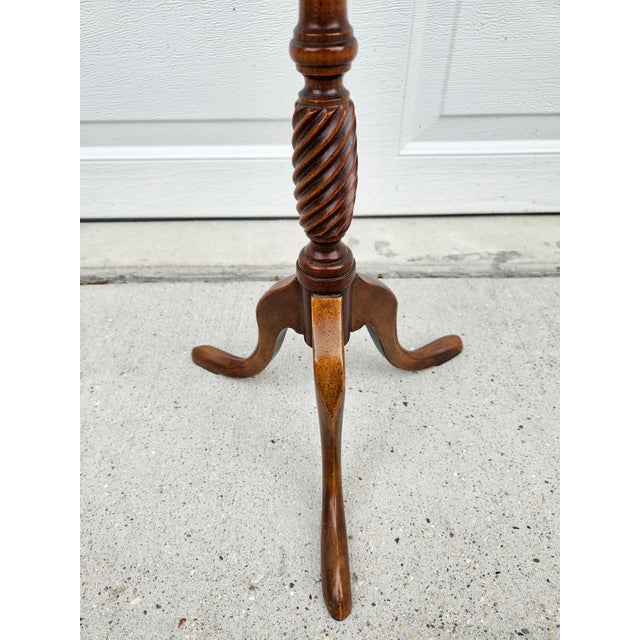Wood Brandt Mahogany Oval Side Table Candle Stand For Sale - Image 7 of 12