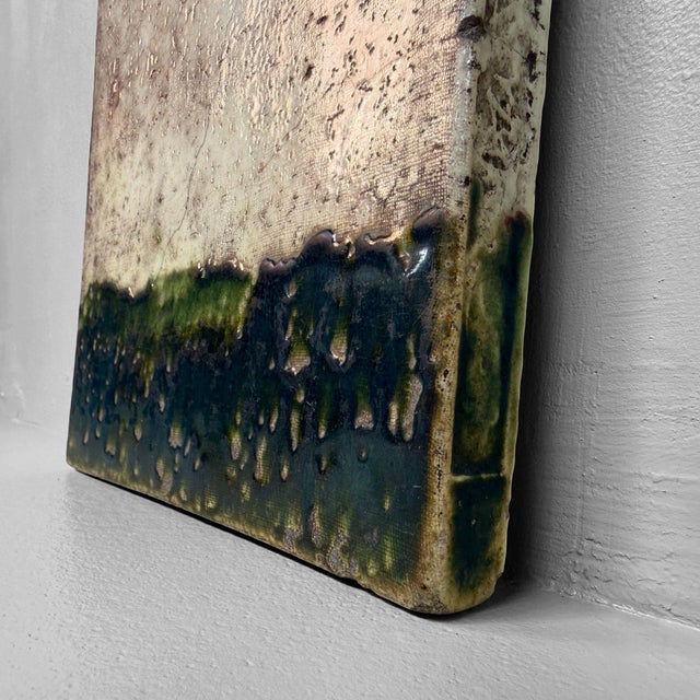 Japanese Ceramic Toban with Abstract Drip Glaze, 1970 For Sale - Image 4 of 12