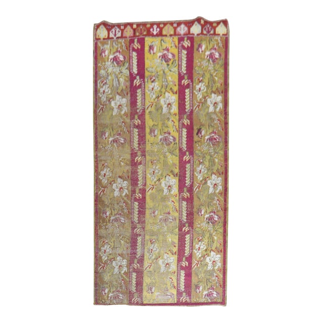 Antique Zabihi Collection Ghiordes Small Floral Runner - 3'6" x 7' For Sale