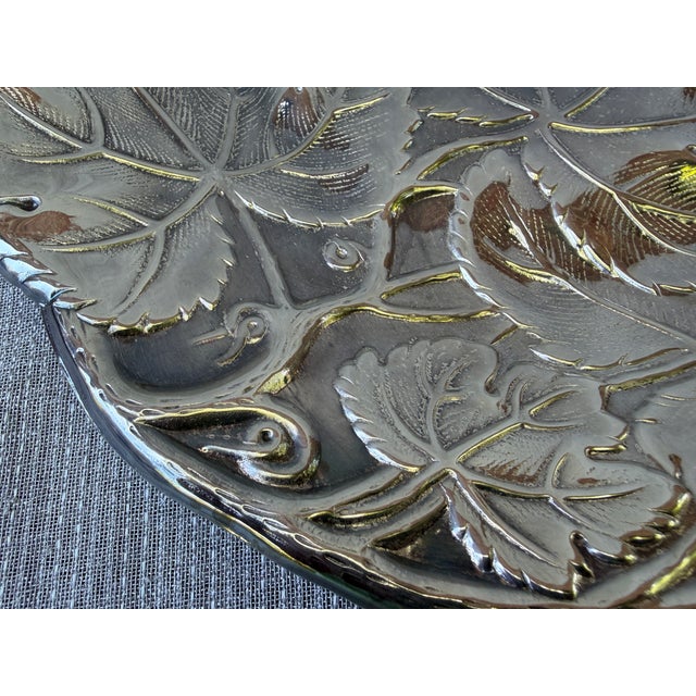 Vintage Hammered Silverplate Leaf Serving Tray For Sale In New York - Image 6 of 12