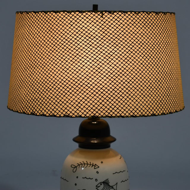 Mid 20th Century 1950s Table Lamp with Whimsical Fish Design For Sale - Image 5 of 11