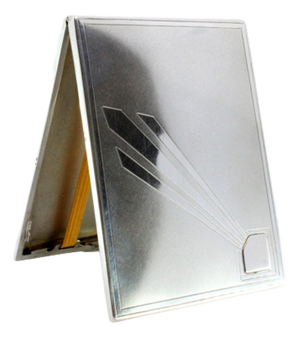 Matte Silver Cigarette Case with Border