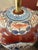 Burgundy Vintage Chinoiserie Imari Style Table Lamp on Ming Base, Deep Burgundy and Navy Asian Floral Porcelain Lamp For Sale - Image 8 of 11