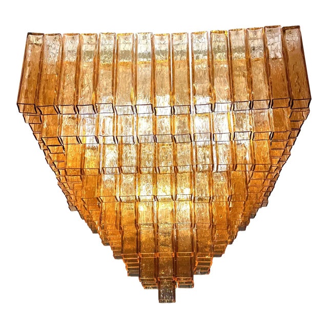 Venetian Amber-Rosè Murano Glass Flush Mount by Simoeng for Simoeng For Sale - Image 6 of 6