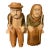 1970s Hand Carved Wooden Sitting Husband and Wife Sculpture For Sale