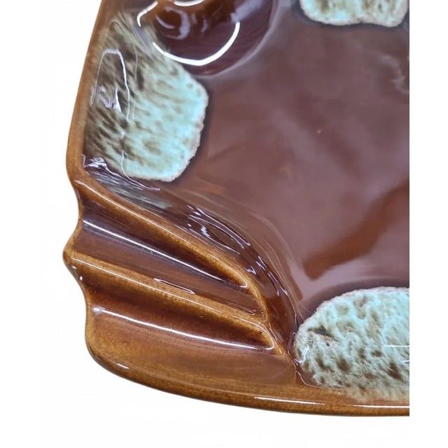 Ceramic Mid 20th Century “Mint Chocolate Dream” Drip Glaze Ashtray — #3455 Usa California Pottery For Sale - Image 7 of 8