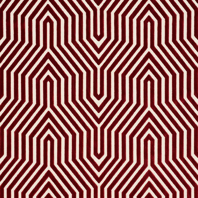 Sample - Schumacher X Mary Mcdonald Vanderbilt Velvet Fabric in Garnet For Sale