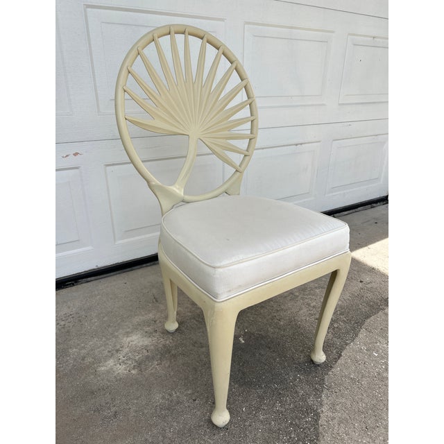 1960s Set of 3 Chairs 1960s Hollywood Regency Era Aluminum Cast Dining Chairs For Sale - Image 5 of 18