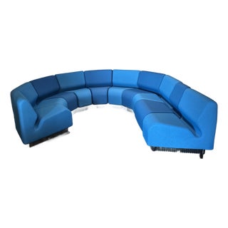 Herman Miller Don Chadwick Modular 10 Piece Sculptural Blue Sectional Sofa For Sale