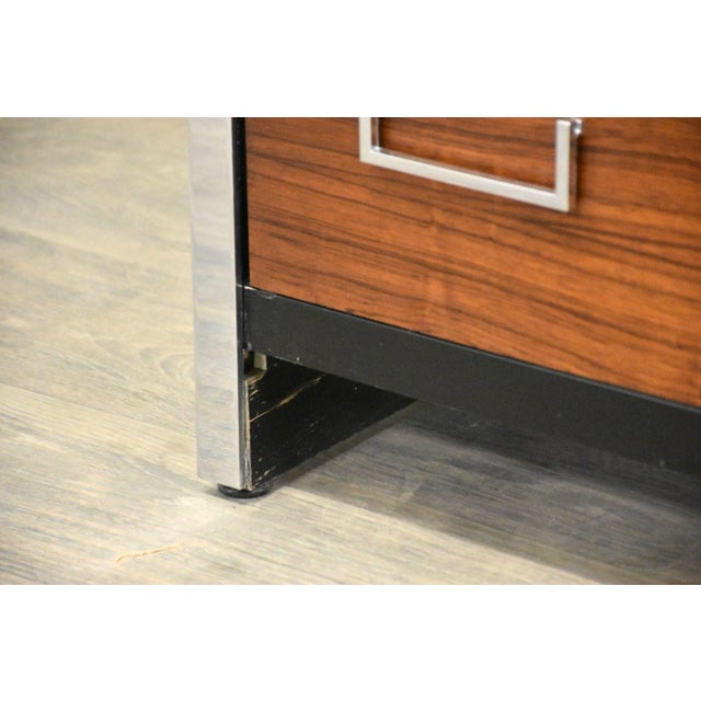 1960s Milo Baughman Style Chrome Rosewood Bookcase John Stuart For Sale - Image 11 of 12