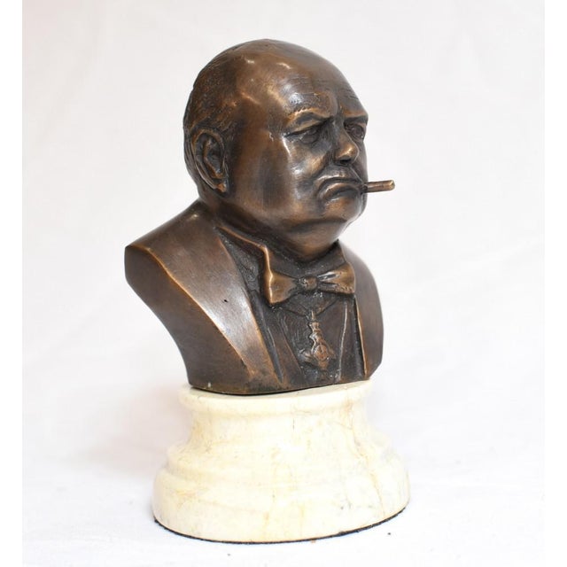 Bronze Winston Churchill Bust For Sale - Image 4 of 8