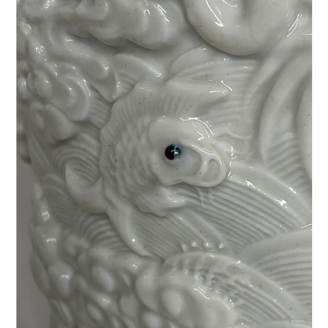 Blanc De Chine Dragon Brush Pot For Sale - Image 9 of 12
