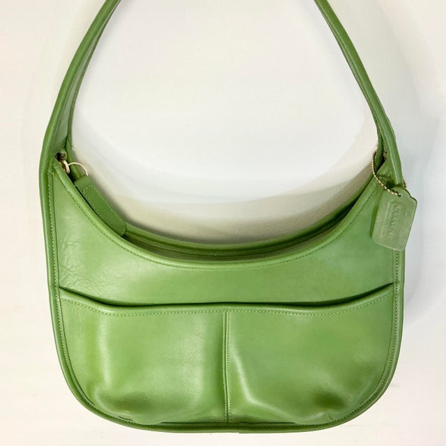 1998 Vintage Boho Chic Coach Ergo Hobo Leaf Leather One-Shoulder Handbag, E7c-9033 For Sale - Image 9 of 13