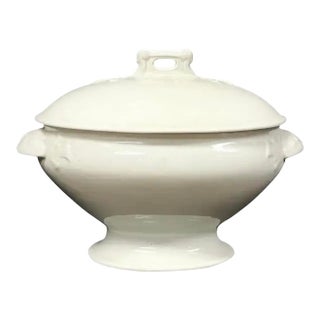 White Ironstone Soup Tureen With Lid For Sale