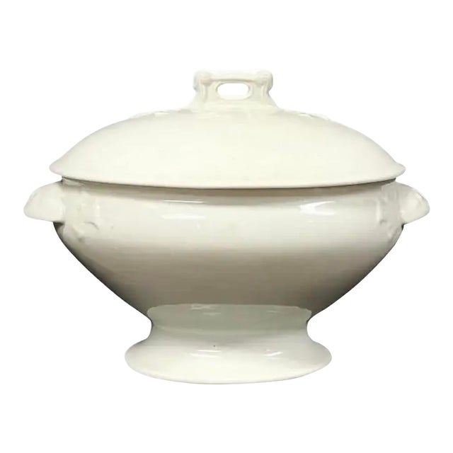 White Ironstone Soup Tureen With Lid For Sale