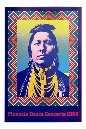 John Van Hamersveld Vintage 1987 Lithograph Print Pop Art Poster " Pinnacle Dance Concerts 1968 "