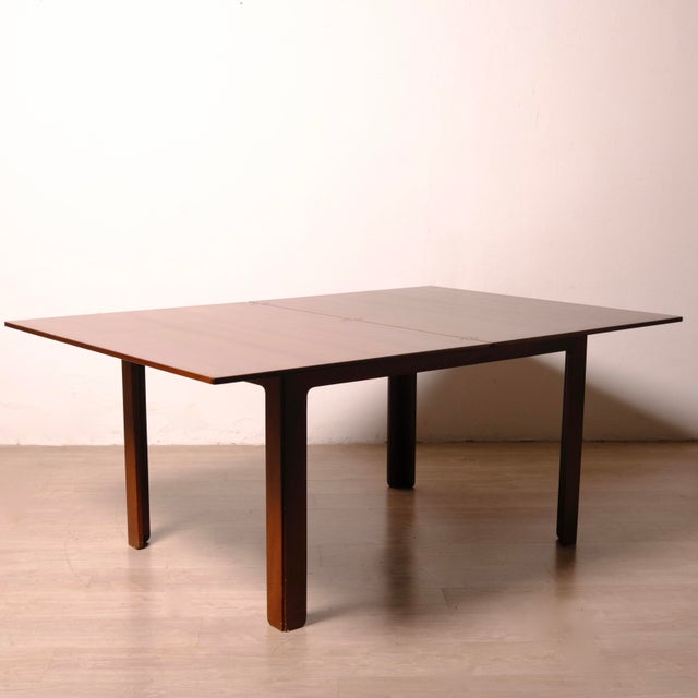Brown Wooden Dining Table with Book-Shaped Opening, 1950s For Sale - Image 8 of 18