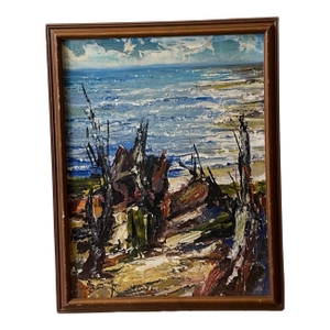 Mid 20th Century Seascape Signed Shaw, Oil Painting, Framed