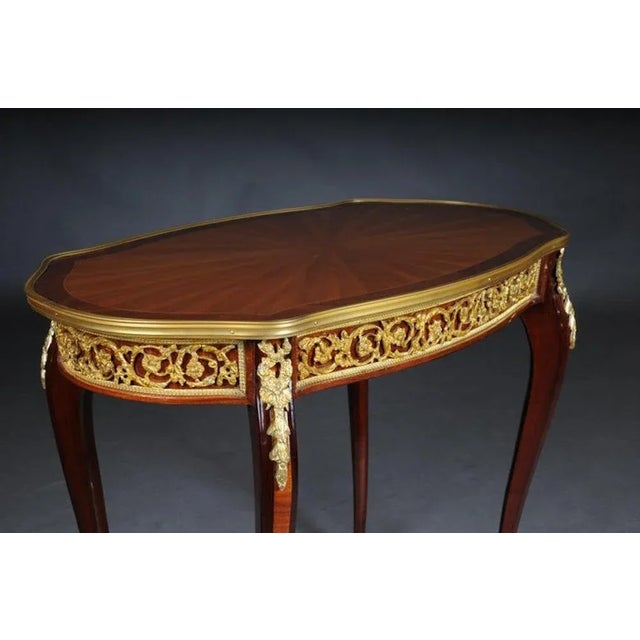 Vintage French Salon Table in Beech For Sale - Image 4 of 7