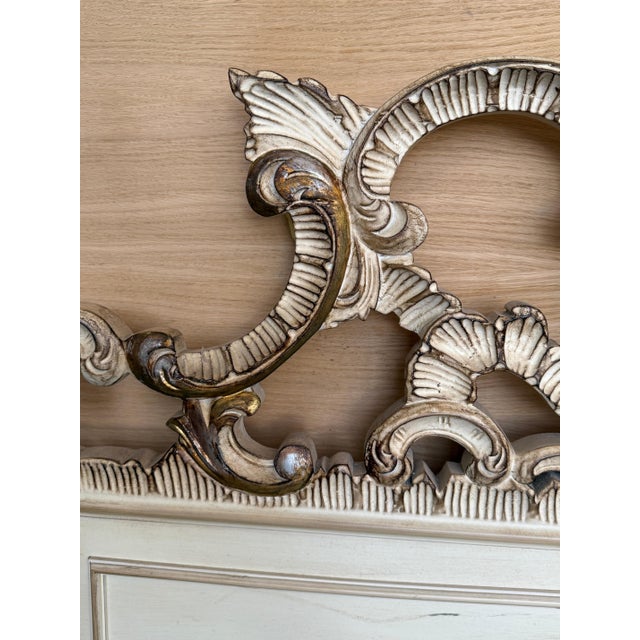 1950's Carved Spanish Rococo King Size Headboard in Silver by Mariano Garcia For Sale - Image 14 of 18