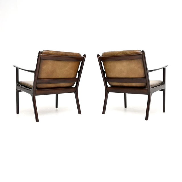 1960s Vintage Danish Leather Armchairs from Ole Wanscher, 1960s, Set of 2 For Sale - Image 5 of 10