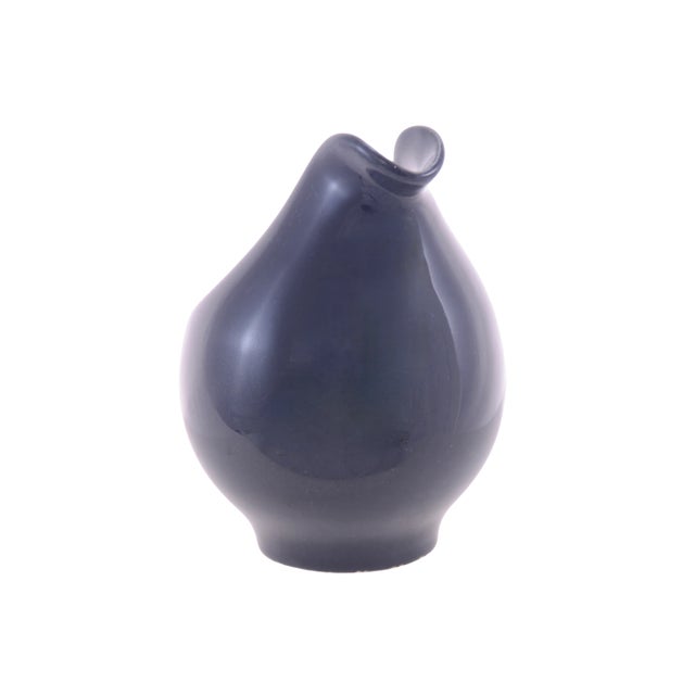 Midcentury Slate Gray Ceramic Pitcher For Sale - Image 4 of 6