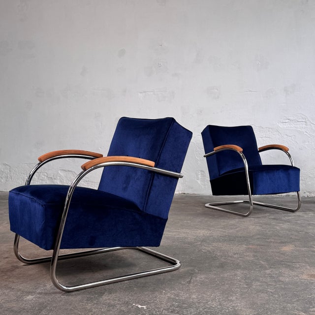 Tubular Steel Bauhaus Chairs attributed to Anton Lorenz for Mucke Melder, 1930, Set of 2 For Sale - Image 15 of 15