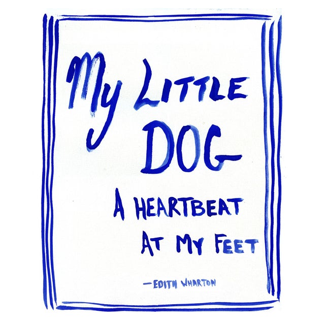Dog Lover Quote Print by Edith Wharton For Sale