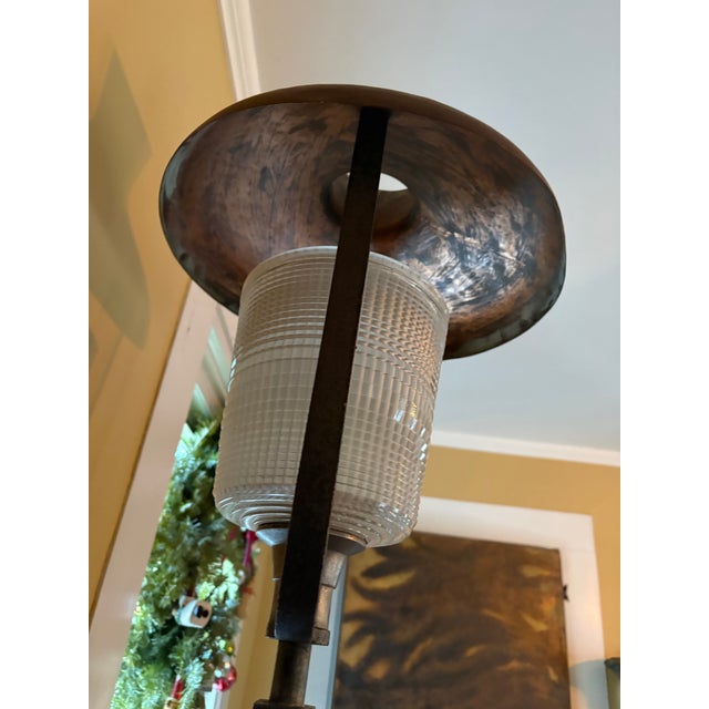 Vintage French Industrial Copper and Glass Wall Lamps - a Pair For Sale In Providence - Image 6 of 9