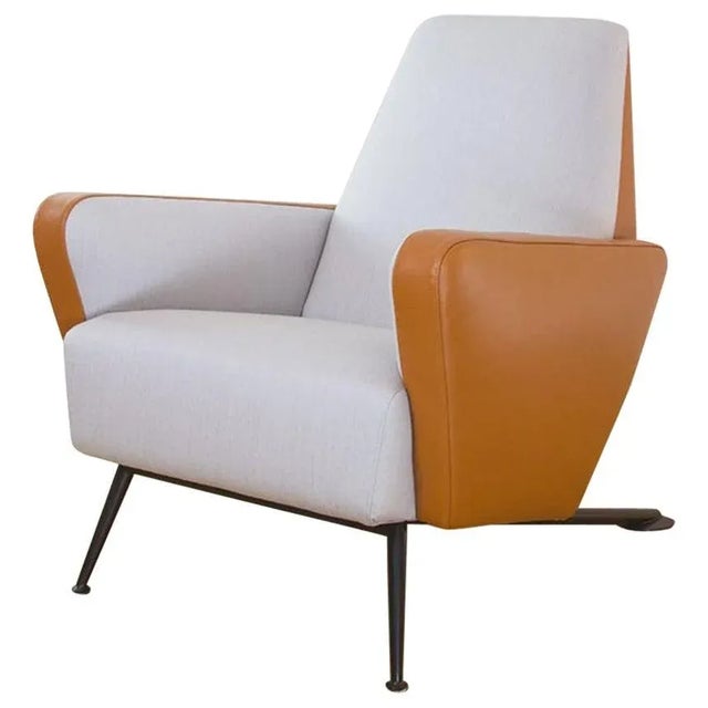 Dedar Satin and Leather S.K. Armchair by Andrea Bonini For Sale - Image 6 of 6