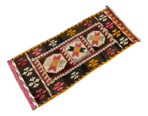 Vintage Turkish Kilim Runner Rug