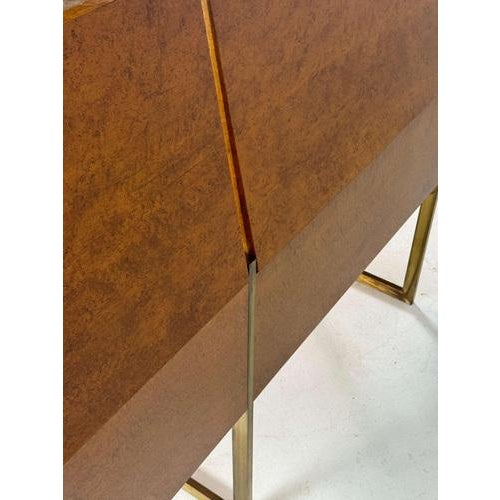 Mid-Century Burlwood and Brass Sideboard For Sale - Image 10 of 15