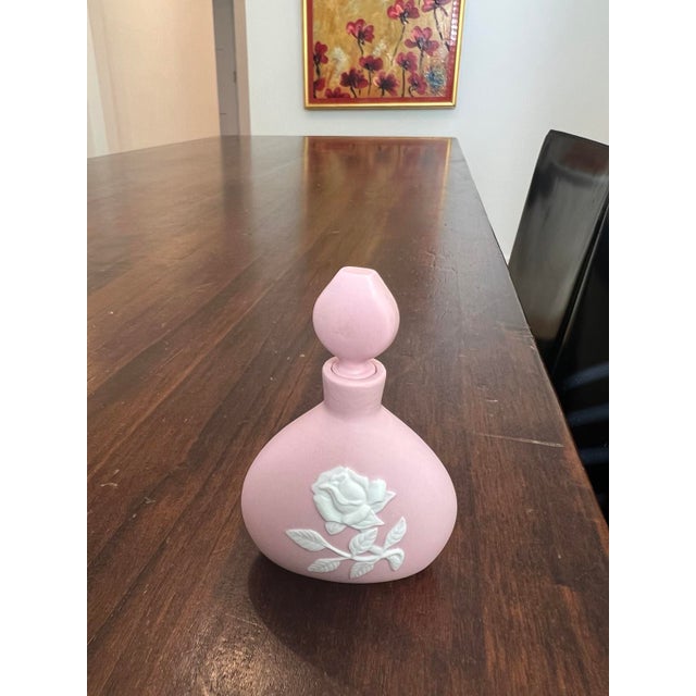 Ceramic Set of 4 Vintage Porcelaine Franklin Jasperware-Style Floral Perfume Bottles For Sale - Image 7 of 10