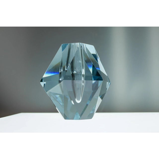 Dimond-Shaped Crystal Vase from Strömbergshyttan, Sweden For Sale - Image 4 of 14