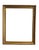 Vintage Arts & Crafts-style giltwood picture frame featuring clean architectural lines accented by quatrefoil corner...