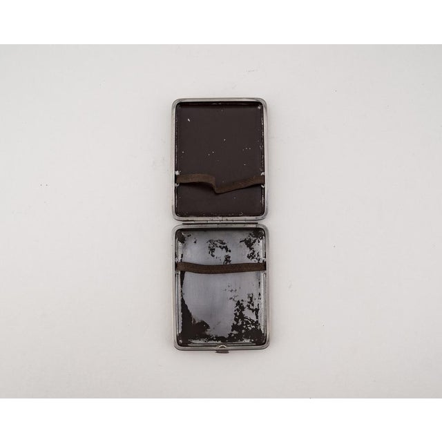 German Stainless Steel Cigarette Case with Leather Inlay, 1930s For Sale - Image 12 of 18