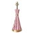 1950s Mid-Century Modern Atomic Pink & Gold Table Lamp For Sale
