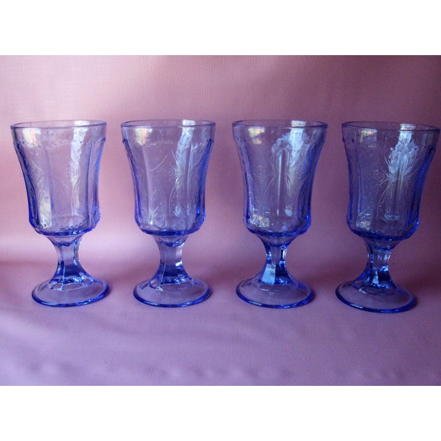 Indiana Federal Glass Blue Madrid Pattern, 1930's, Recollection Goblet ...