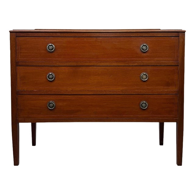 Antique English Inlaid Mahogany Chest of Drawers For Sale