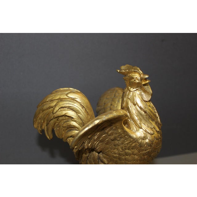 Sculpture Representing a Rooster in Gilded Bronze, Late 19th Century For Sale - Image 4 of 15