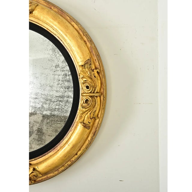 English 19th Century Giltwood Convex Mirror For Sale - Image 10 of 11