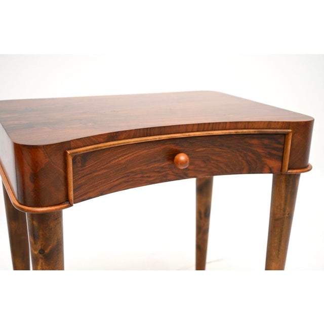Vintage Art Deco Swedish Walnut Side Tables, 1930, Set of 2 For Sale - Image 10 of 11